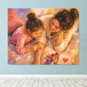 母と子の絵画 愛 キャンバス ウォールアート (インサイチュ (ウッドフロア))