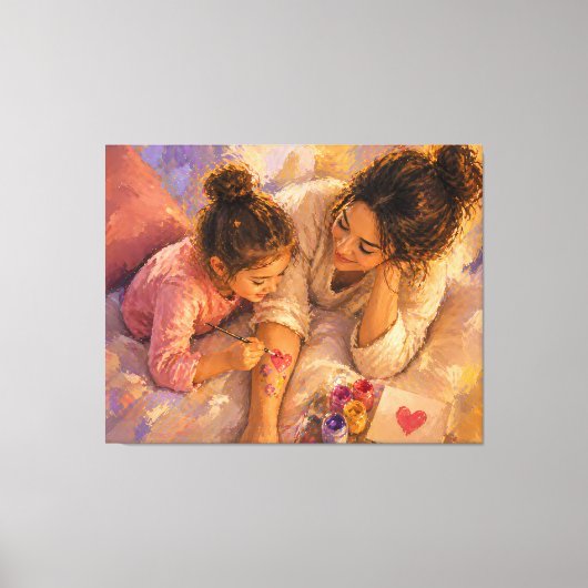 母と子の絵画 愛 キャンバス ウォールアート (正面)