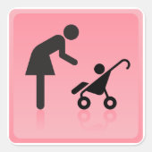 母と子アイコン スクエアシール (正面)