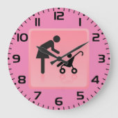 母と子アイコン ラージ壁時計 (正面)