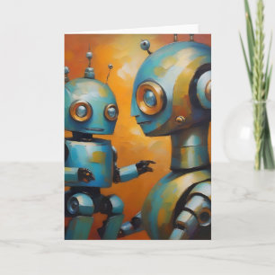 母と子ロボット。 カード