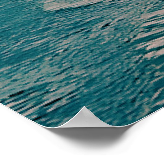 母と子供のビーチ写真ポスター ポスター (角)