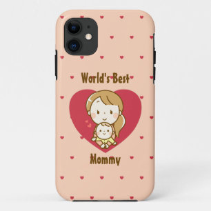 母と子供の可愛いかわいい漫画の母の日 iPhone 11 ケース