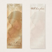 母と子供コラージュのクリスマスギフトタグ (正面&裏面)