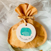 母と子牛の象の赤ちゃんシャワーギフト フェイバータグ