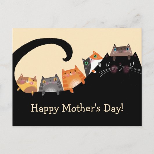 母と子猫 案内ポストカード (正面)
