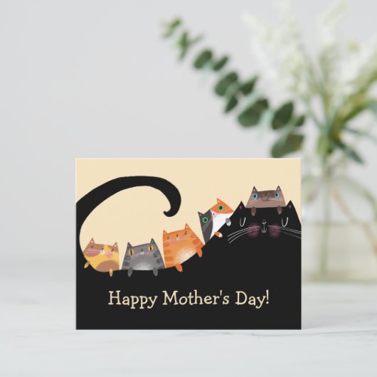 母と子猫 案内ポストカード (スタンド正面)