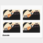 母と子猫 長方形シール (シート)