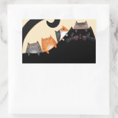 母と子猫 長方形シール (バッグ)