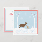 母と子鹿の赤ちゃんシャワー招待状 招待状 (正面/裏面)