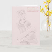 母と子 カード (黄色い花)