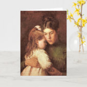 母と子 – カード (黄色い花)