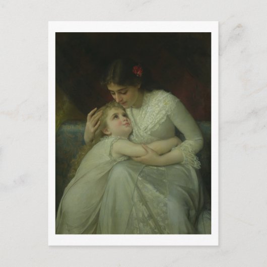 母と子(キャンバス上の油) ポストカード (正面)