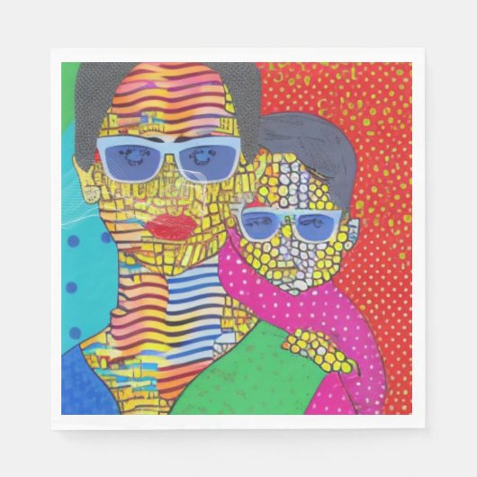 母と子 スタンダードランチョンナプキン (正面)