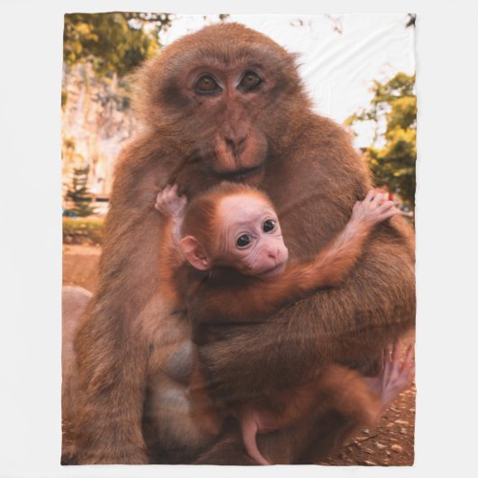 母と子 フリースブランケット (正面)