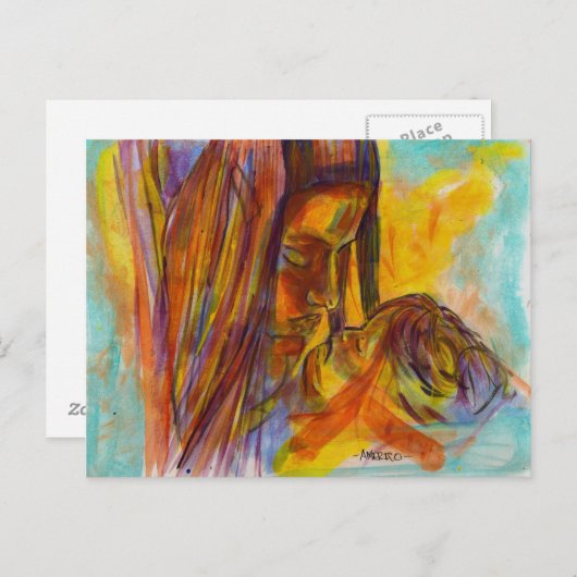 母と子 ポストカード (正面/裏面)