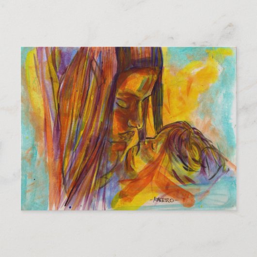 母と子 ポストカード (正面)