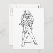 母と子 ポストカード (正面/裏面)