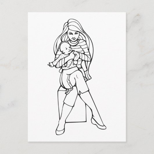 母と子 ポストカード (正面)