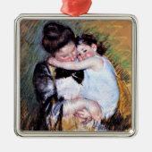 母と子 – メアリー・カッサットによるアートワーク， メタルオーナメント (正面)