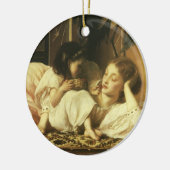 『母と子』（別名：チェリー）by Lord Leighton セラミックオーナメント (左)