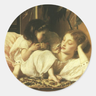 『母と子』(別名:チェリー)by Lord Leighton ラウンドシール