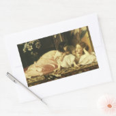『母と子』（別名：チェリー）by Lord Leighton 長方形シール (封筒)