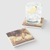 母と子（女と娘） ストーンコースター (横)