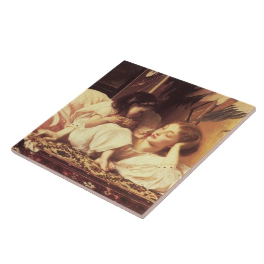 母と子（女と娘） タイル (側面)