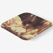 母と子（女と娘） ペーパープレート (傾斜あり)