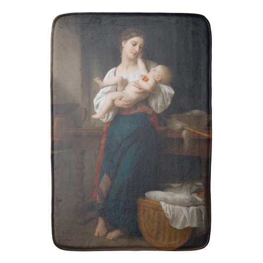 母と子(Bouguerau) バスマット (正面縦)