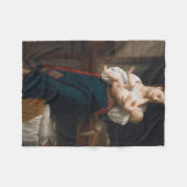母と子(Bouguerau) フリースブランケット (正面(横))