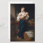 母と子(Bouguerau) 便箋 (正面/裏面)