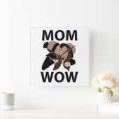 母と子 Mom スクエア壁時計 (ホーム)