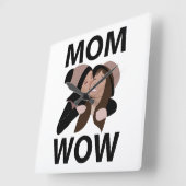 母と子 Mom スクエア壁時計 (傾斜)