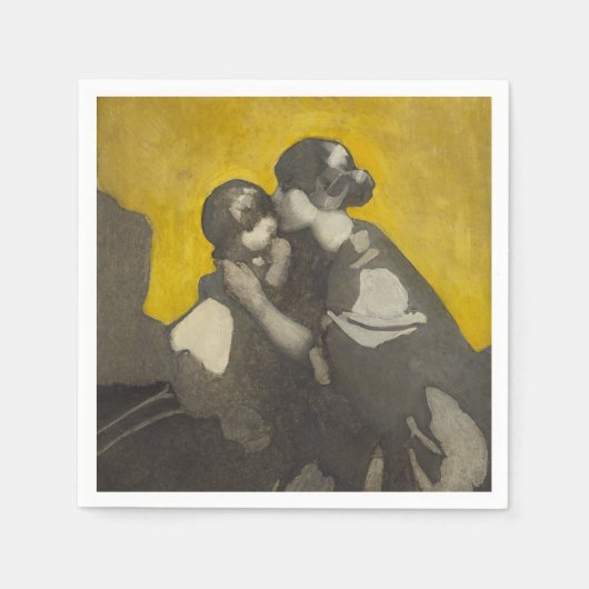 母と子(Norah Neilson Gray) スタンダードカクテルナプキン (正面)