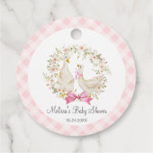 母と小さなガチョウの花赤ちゃんシャワーありがとう フェイバータグ (裏面)