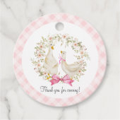 母と小さなガチョウの花赤ちゃんシャワーありがとう フェイバータグ (正面)