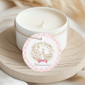 母と小さなガチョウの花赤ちゃんシャワーありがとう フェイバータグ