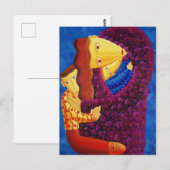 母と息子たちの絵画 ポストカード (正面/裏面)