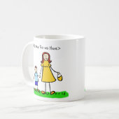 母と息子のカスタムファミリーアートコーヒーマグ コーヒーマグカップ (正面左)