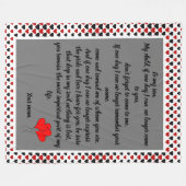 母と息子のラブメッセージ フリースブランケット (正面(横))