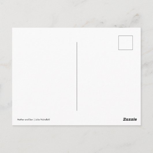 母と息子の絵 ポストカード (裏面)