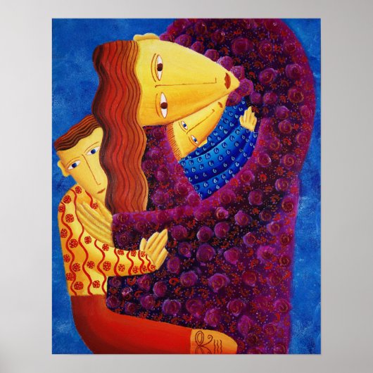 母と息子の acrylic 絵画 家族 アート プリント (正面)