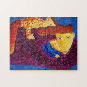 母と息子コンテンポラリー家絵画の ジグソーパズル (横)