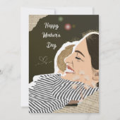 母と息子ハッピーマザーズデイグリーティングカード シーズンカード (正面)