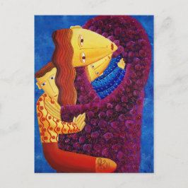 母と息子絵画の ポストカード