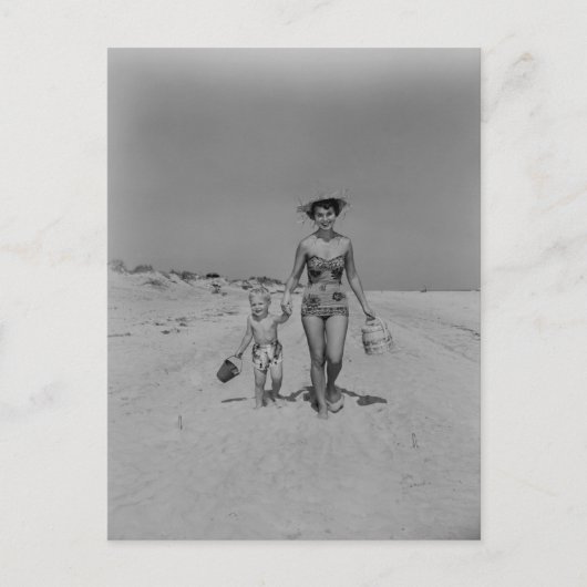 母と息子 ポストカード (正面)