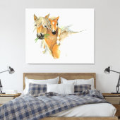 母と愛と馬と敵の心地よい キャンバスプリント (インサイチュ (寝室))