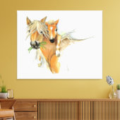 母と愛と馬と敵の心地よい キャンバスプリント (インサイチュ (リビング))